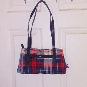 Tommy Hilfiger Plaid Women's Bag with Black Straps